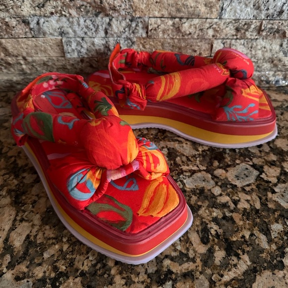 FARM Rio Shoes - FARM Rio Fruit Print Puffy Platform Sandals